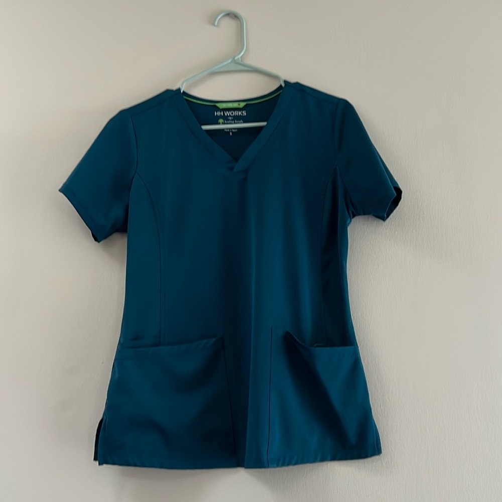 Caribbean blue Healing Hands scrub top